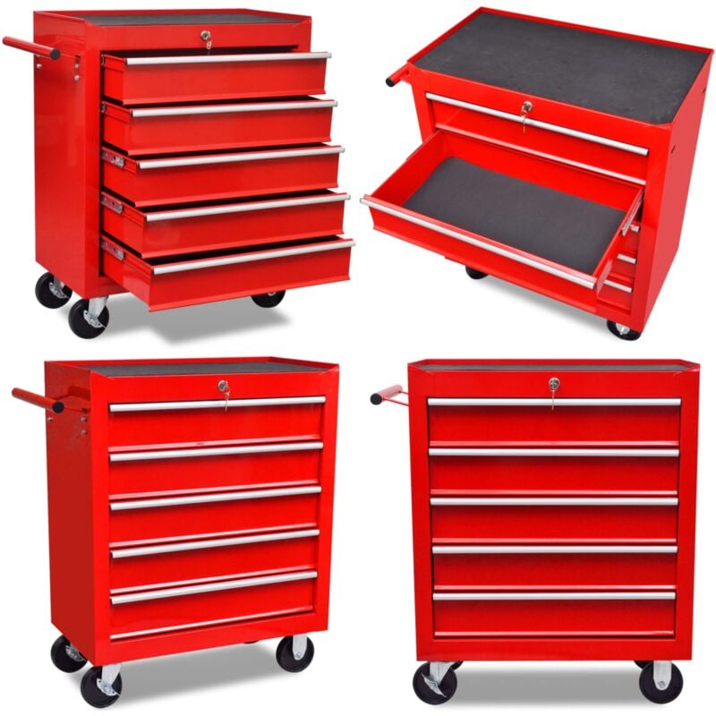 Roter Werkstattwagen 5 Schubladen - Werkstatwagen - Werkstattwagen - Home & Living