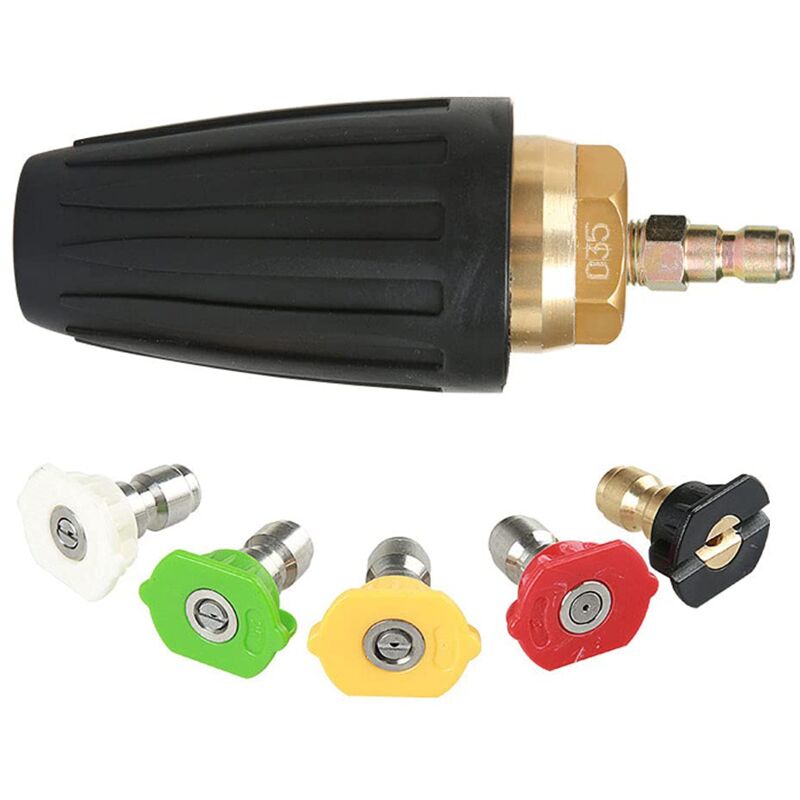 Rotierende Turbodüse, 1,8 gpm 3000 psi 035 für Hochdruckreiniger, 1/4 Zoll rotierende Turbodüse, Schnellanschluss, Hochdruckreiniger-Zubehör-Set