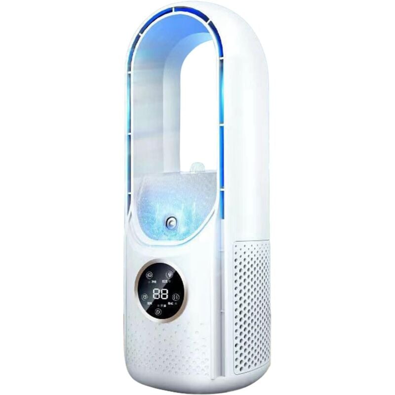 Rotorloser Ventilator, Turmventilator mit Luftreiniger, 6 Geschwindigkeiten, 8H Zeitschaltuhr, Kindersicher, LED-Anzeige, Ventilator Schlafzimmer