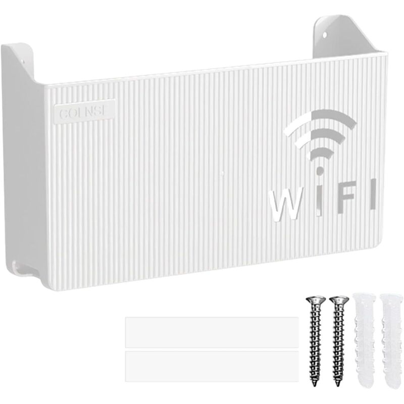 Router-Aufbewahrungsbox, WLAN-Router-Aufbewahrungsbox, stabiles Regal, Wandmontage, WLAN-Router-Halterung, Kabel-Organizer, schwebende Regale für den