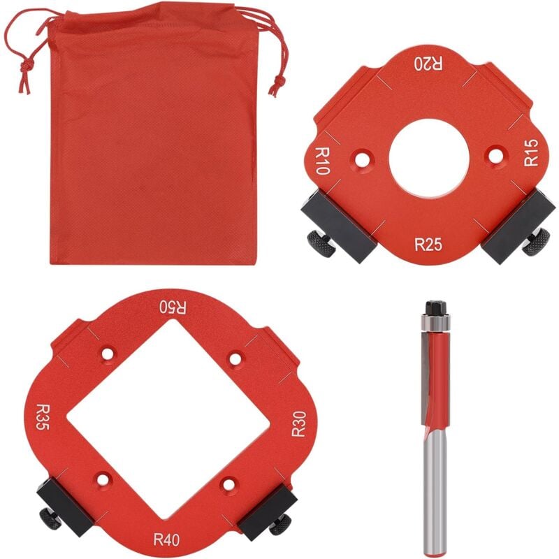 Router Jig aus Aluminiumlegierung, Hilfswerkzeug zum Bogenschneiden, Winkelvorrichtung für Router R10 R15 R20 R25 R30 R35 R40 R50