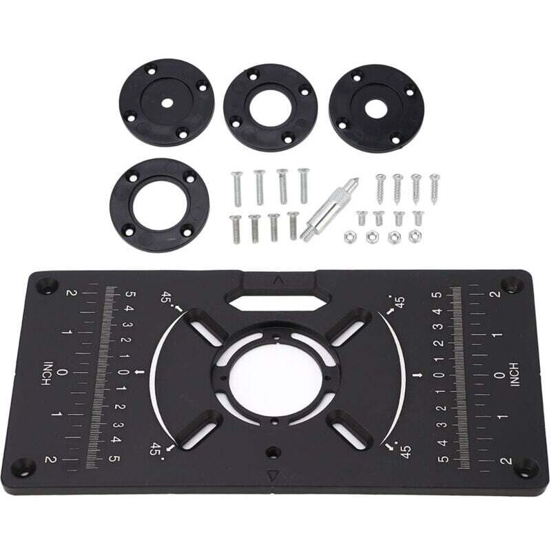 Router Tisch Platte Aluminium Legierung Tisch Einsatz Trimmen Maschine Flipping Maschine Schwarz