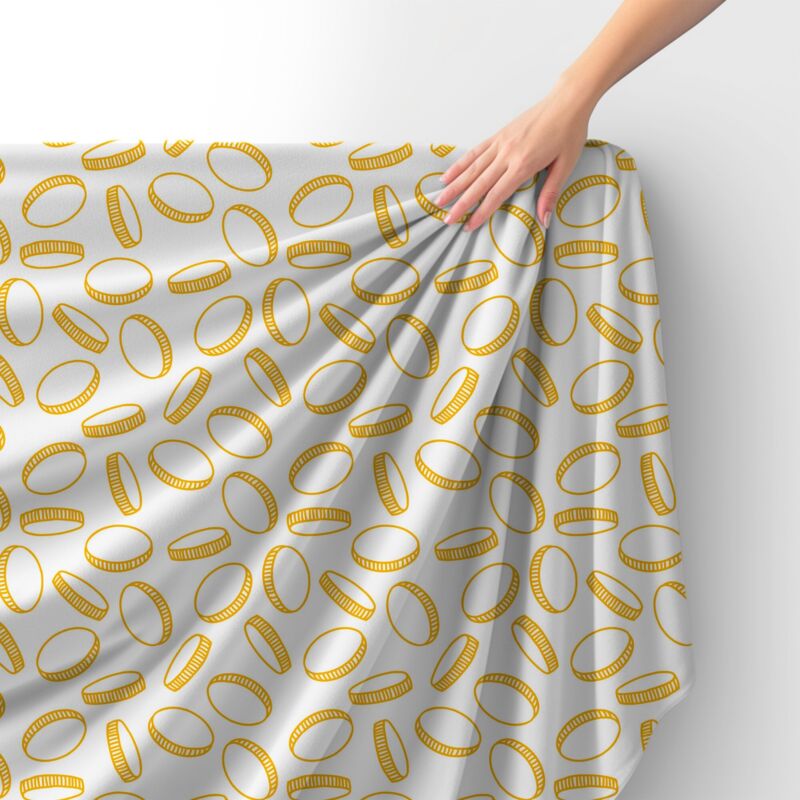 Royal Samt Stoff Polyester Zum Nähen - Motiv Goldmünzen