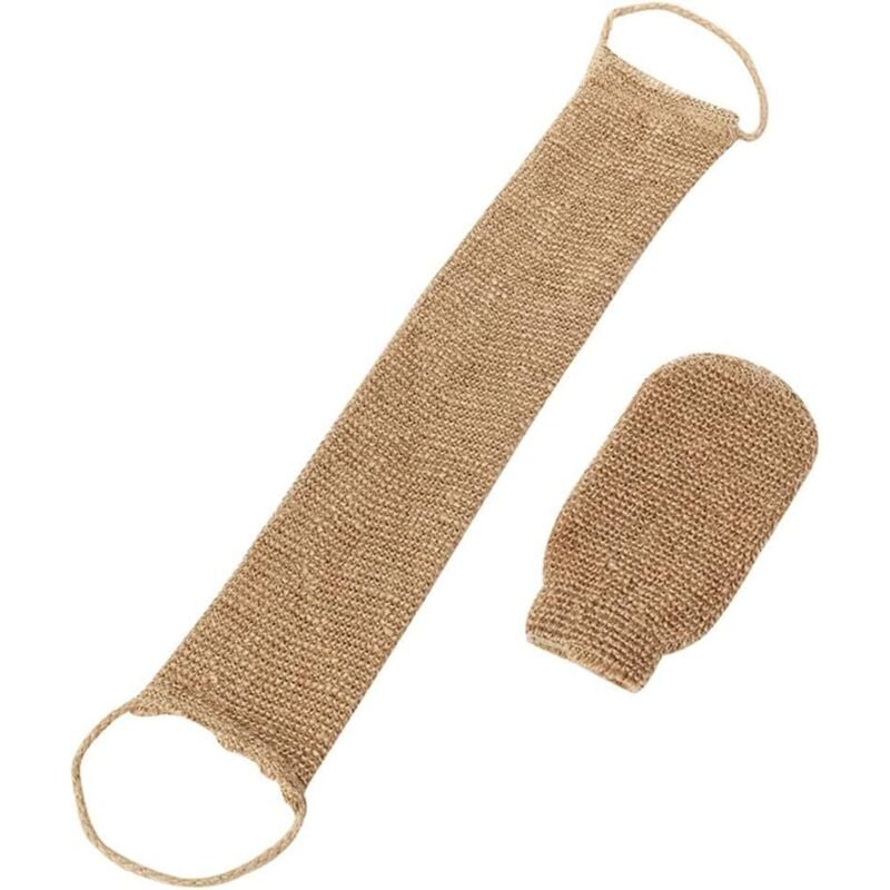Csparkv - Rückenwaschband, Peeling-Handschuh-Rosshaarband, natürlicher Hanf-Peeling-Rückenstreifen für Rücken, Körper, Bad, Dusche, Männer und Frauen