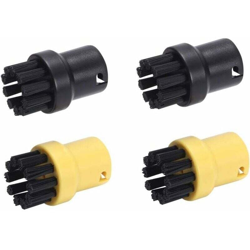 Rundbürsten-Set aus Messingdraht für Dampfreiniger Kärcher SC1 SC2 CTK10 CTK20SC3 SC4 SC5 (2 Schwarz, 2 Gelb)