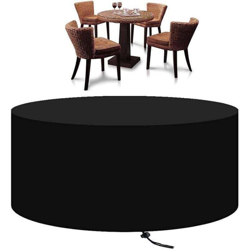 Runde Gartenmöbel-Abdeckung, strapazierfähige Schutzhülle aus 210D Oxford-Gewebe für Gartentisch-Set, runde Abdeckung für Gartenmöbel 128 x 71 cm –