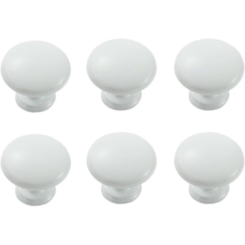 Runde Schubladengriffe aus Aluminium, moderne Möbelgriffe, minimalistische Schrankgriffe für Küchenschränke, Kommoden und Kleiderschränke, weiß,