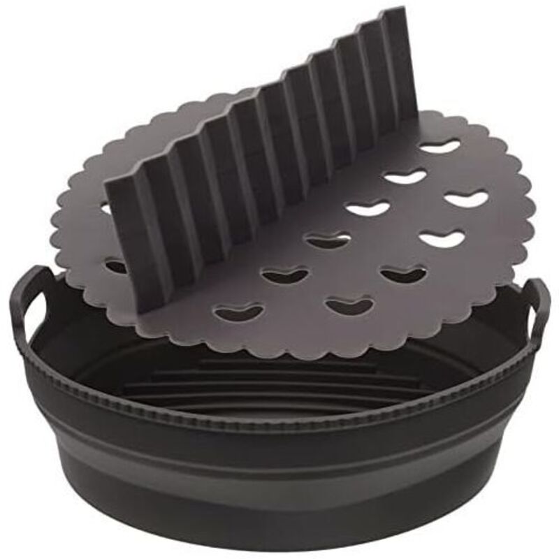 Runde Silikonmatte (21,5 x 12 cm) für Doppelfritteusen, 1 Set, Küchenzubehör, Frittierblech
