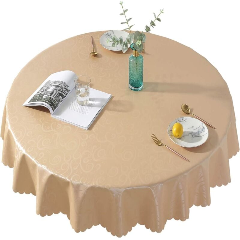 Runde Tischdecke, PVC-Tischdecke, schmutzabweisende runde Tischdecke, wasserdichte Tischdecke, schmutzabweisende Tischdecke für Picknick, Outdoor,