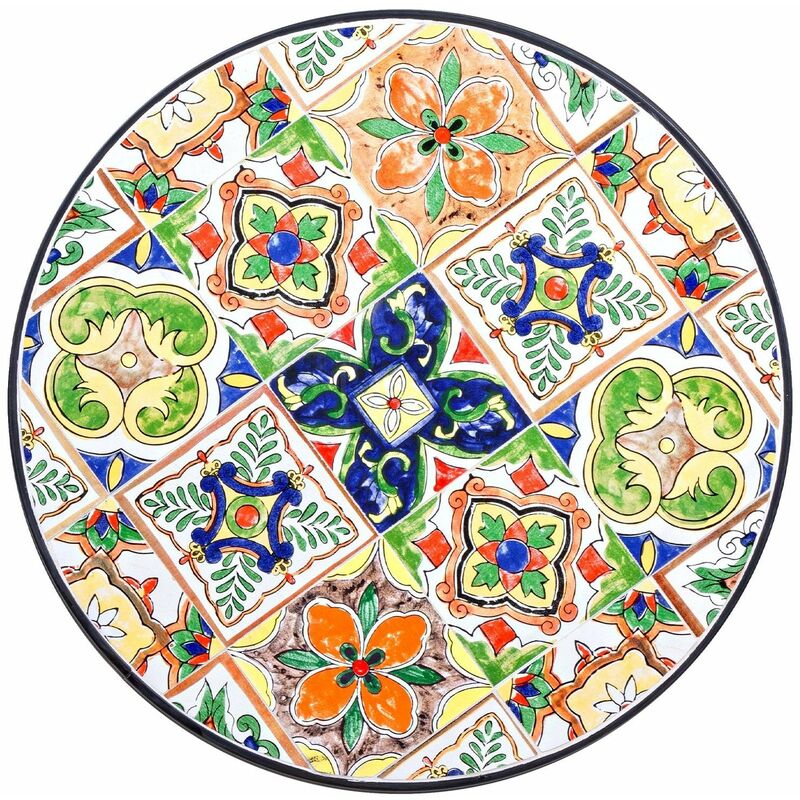 Runder Couchtisch und Klappstühle aus behandeltem Stahl für Garten und Bars -Couchtisch Ø60 cm / Paloma