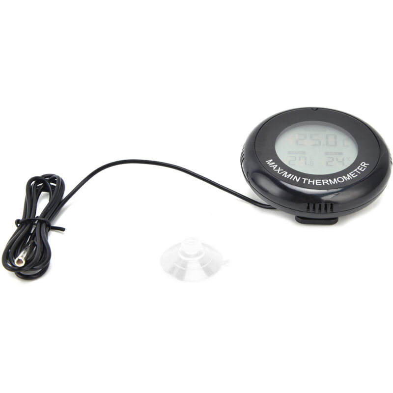 Runder digitaler LCD-Thermometer mit Magnetsaugfuß für Aquarium und Terrarium