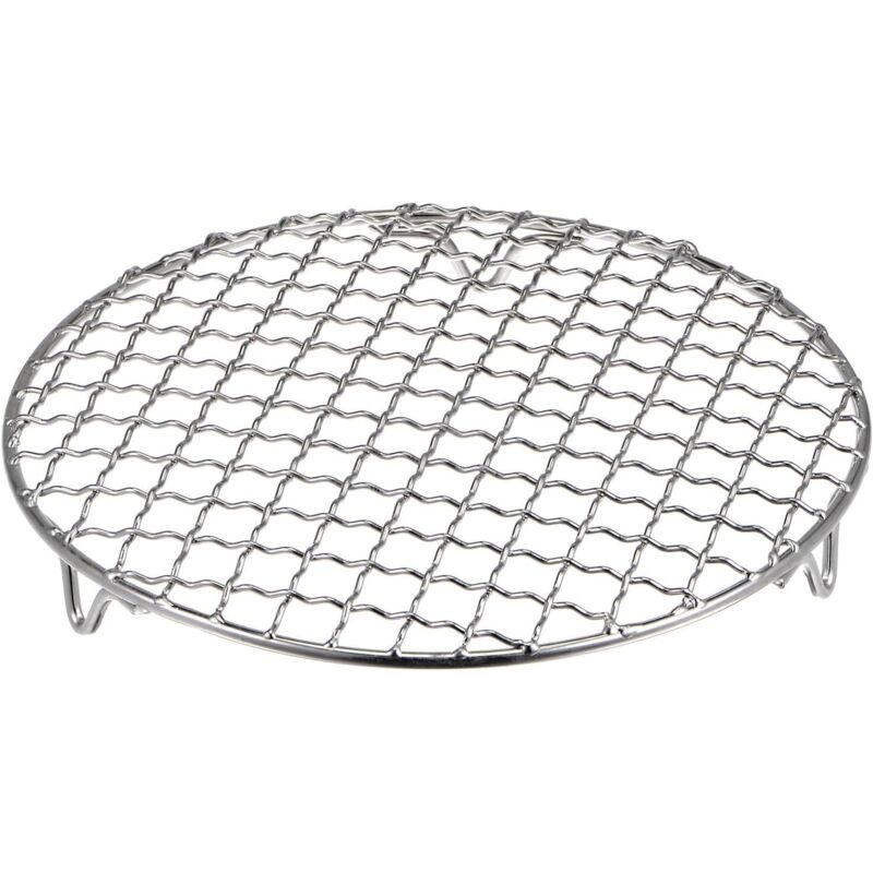 Runder Grillrost aus Edelstahl mit 5 Zoll Durchmesser und 20 mm langen Füßen, geeignet zum Kochen, Backen, Dämpfen und Grillen.