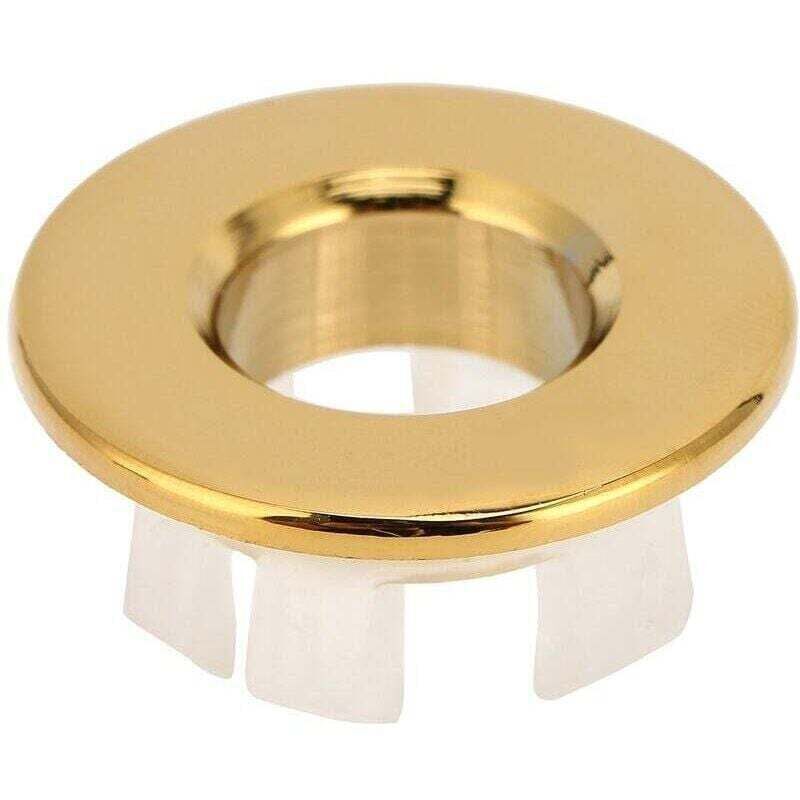 Runder Abflussdeckel für Waschbecken, Überlaufabdeckung für Badezimmerwaschbecken, Ersatzring für Küchenspülen, Haushaltswaren (Gold)