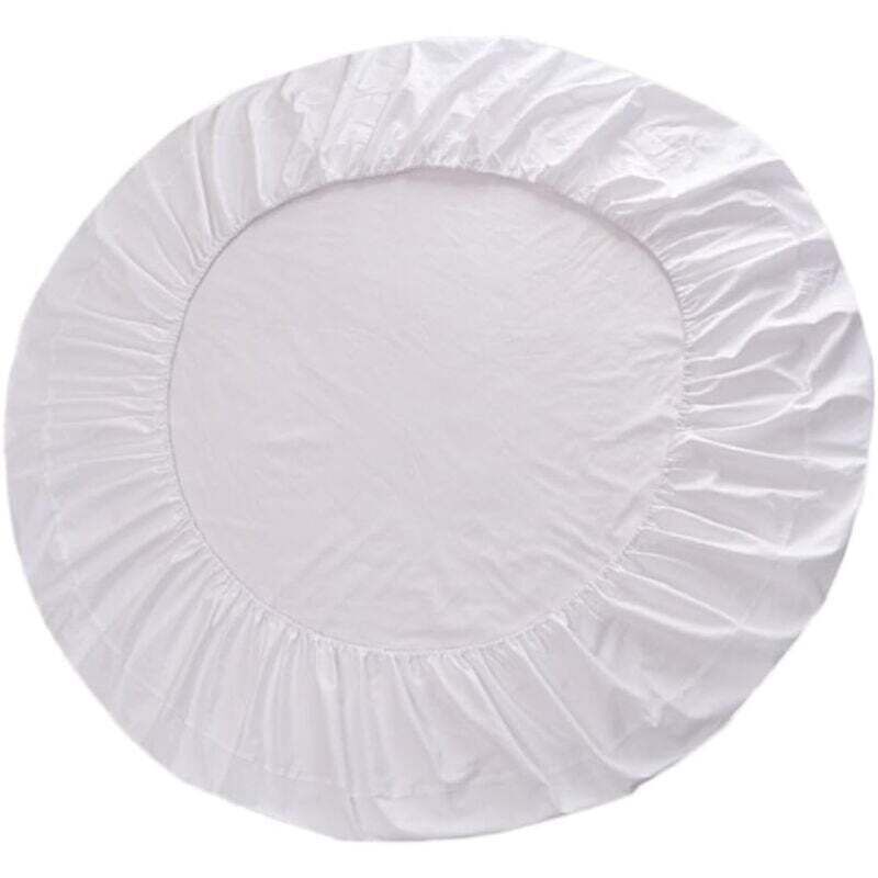 Rundes Spannbettlaken aus Baumwolle, rundes Spannbettlaken – weiß