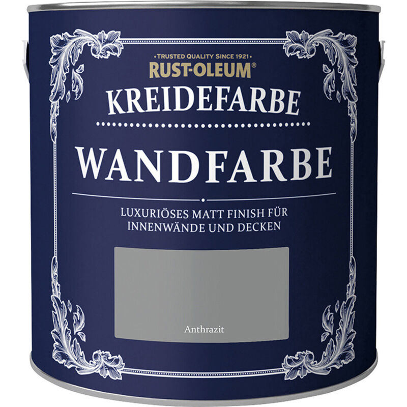 Rust-Oleum Kreidefarbe Wandfarbe 2,5 L anthrazit Kreidefarbe