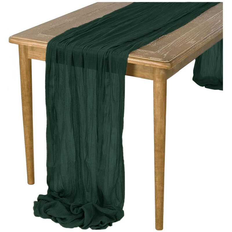 RUSTIC BOHO RUNDES LAUFBAND FLASCHENGRÜN für einen zarten Tisch 90x300 cm