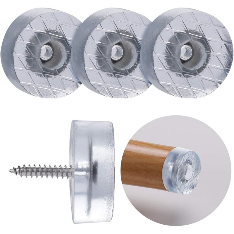 Tonchean - Rutschfeste Gummipads in runder Form, Φ18 mm, für Möbel, Stühle, Sofas, Tische, Holzböden, klare Geräuschreduzierung, 20 Stück