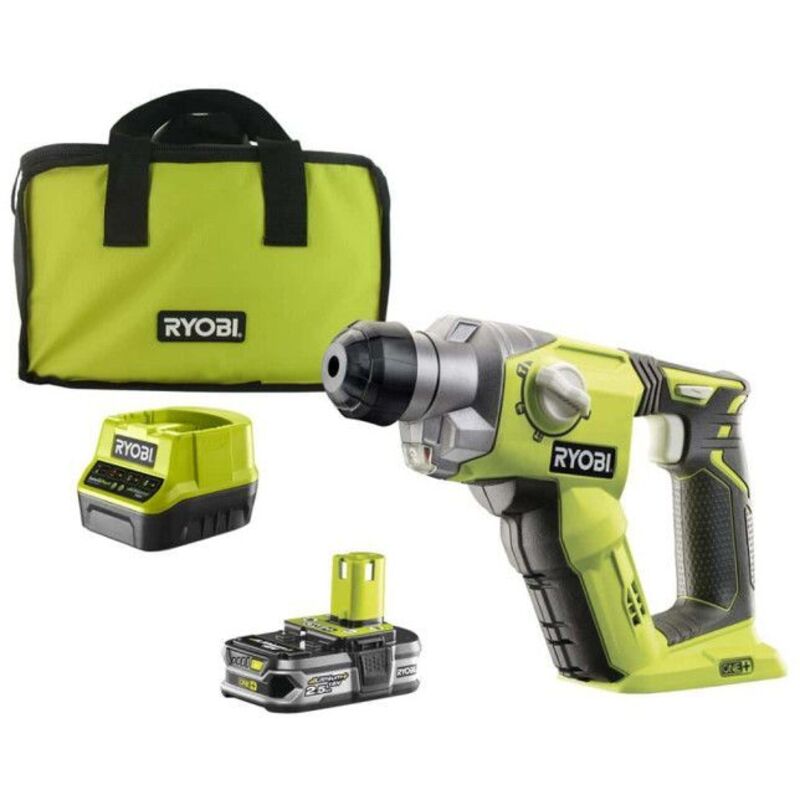 Ryobi 18 V ONE+ Akku-Bohrhammer R18SDS-125S, 1,3 J Schlagenergie, inkl. 1x 2,5 Ah Akku und 2,0 A Ladegerät