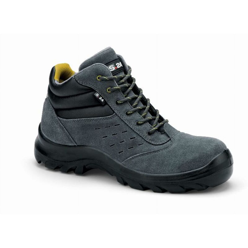 S 24 Bossi Industrie - S24 copa S1P Sicherheitsschuhe - Graues Veloursspaltleder - Größe 43 - 5702