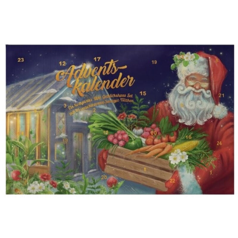 Saatgut Adventskalender Gewächshaus mit komplettem Mini Gewächshaus Set Adventskalender