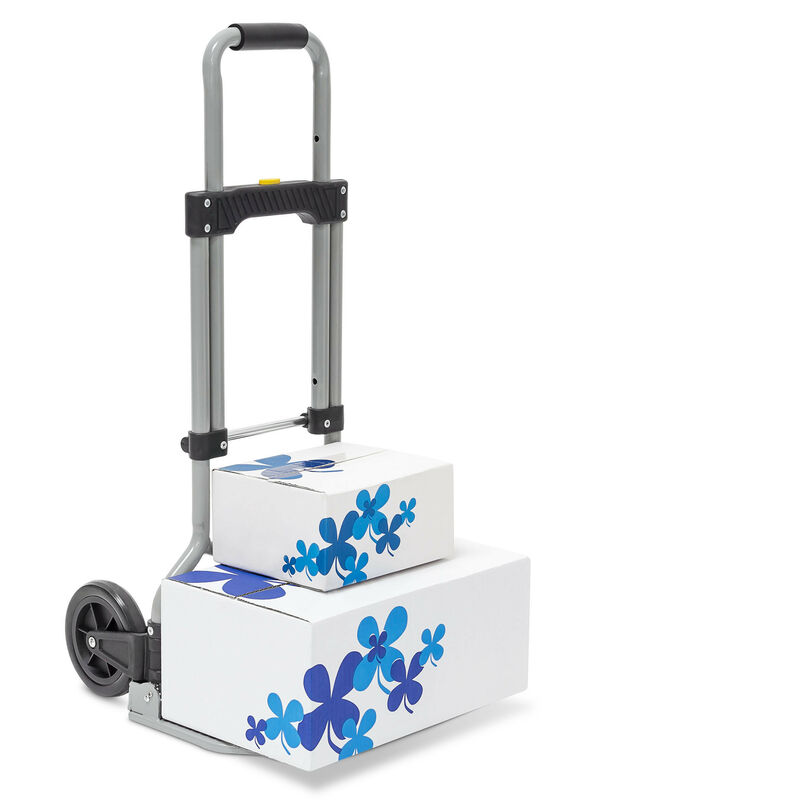 Relaxdays - Sackkarre klappbar, belastbar bis 60 kg, HxBxT:96x38x37cm, Transportkarre mit Griff, faltbar, grau