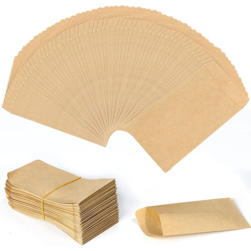 Braune Kraftpapiertüten 10 6 cm Lebensmittelbeutel Kraft-Beutel für Samen Recycelbarer Beutel Vintage-Kraftpapiertüte für Samen, Süßigkeiten, Kekse,