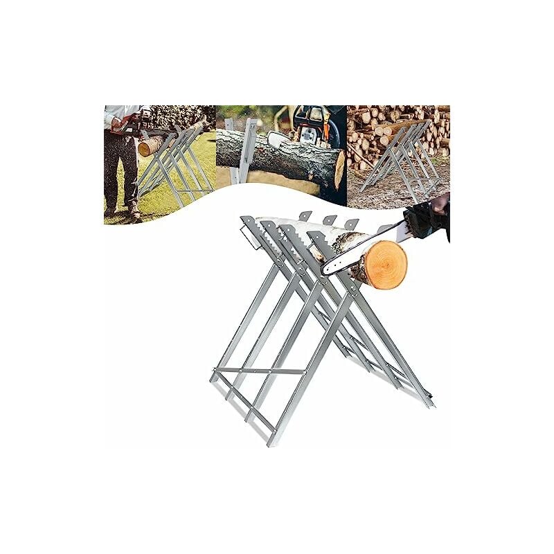 Sägebock für Kettensägen Holzsägebock aus Metall Sägeböcke klappbar Kettensägebock 150 kg Garten Sägegestell Holzsägebock Kettensägenbock
