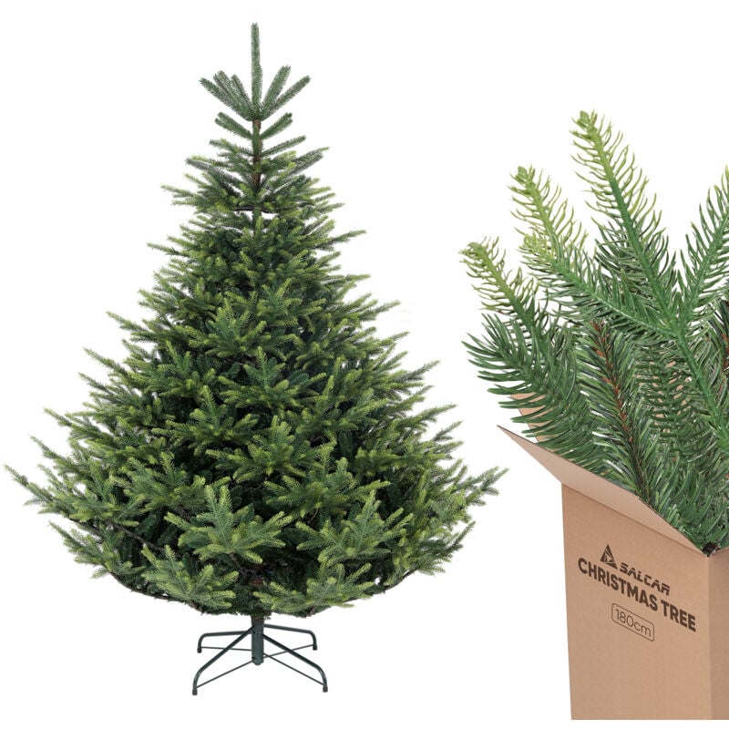 SALCAR Künstlicher Weihnachtsbaum Naturgetreuer Weihnachtsbaum Künstlich Tannenbaum Spritzguss Nordmanntanne, 180 cm