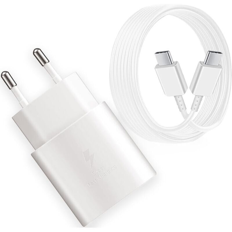 Samsung 25W Schnellladegerät, USB Typ-C Anschlusskabel, Ultraschnellladegerät kompatibel mit Samsung Galaxy S22 Plus/S22 ULTRA/S21 FE 5G/S21 Plus/S20