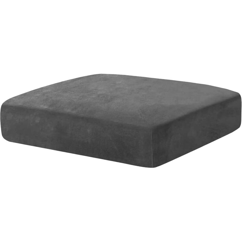 Tigrezy - Samt-Sofa-Kissenbezug, Stretch-Kissenbezug, universeller Sofa-Kissenbezug, rutschfester Sofa-Sitzbezug, Sofa-Rückenbezug, 1-Sitzer, grau