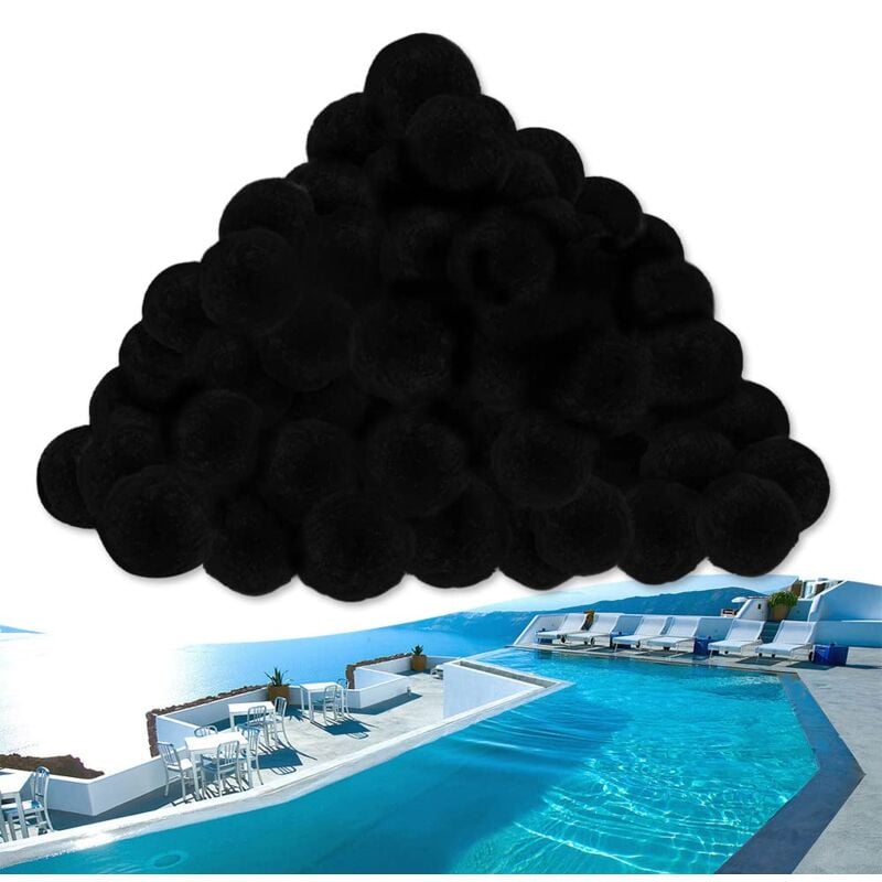 Sandfilter Filterbälle 700g Filter Balls für Sandfilteranlage Sandfilter ersetzen 25kg Filtersand (700g, Schwarz) Naizy