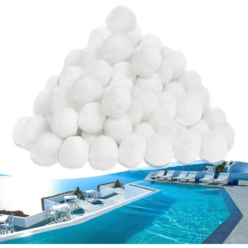Sandfilter Filterbälle 1400g Filter Balls für Sandfilteranlage Sandfilter ersetzen 25kg Filtersand (1400g,Weiß) NAIZY