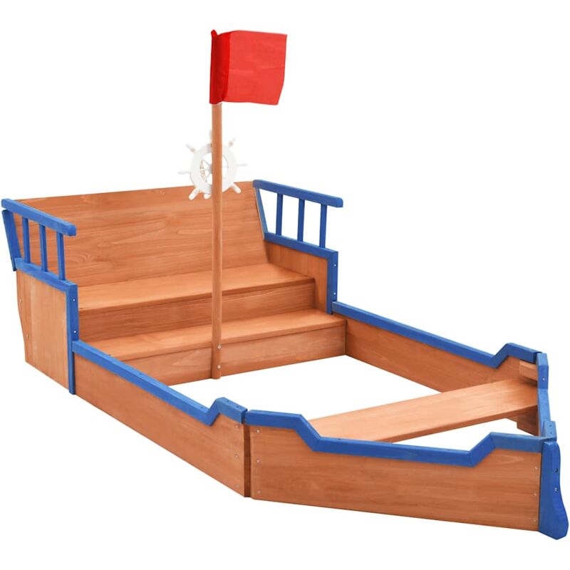 Sandkasten Piratenschiff Tannenholz 190x94,5x101 cm Vidaxl