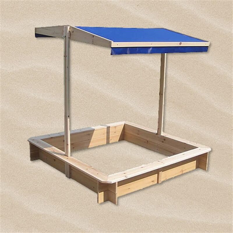 Sandkasten Sandbox Sandkiste Spielhaus Holz mit verstellbaren Dach blau neu