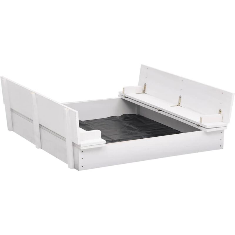 Sandkasten Tannenholz Weiß 95x90x15 cm Vidaxl