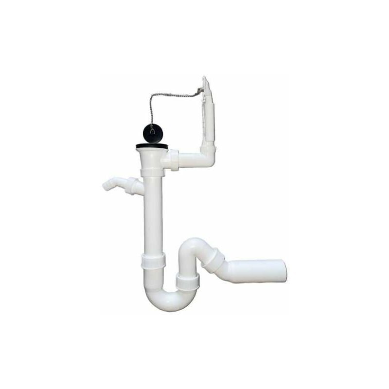 Ab- und Überlaufgarnitur mit Universal- Rohrgeruchsverschluss für Ausguss Spüle Spülbecken - Sanit