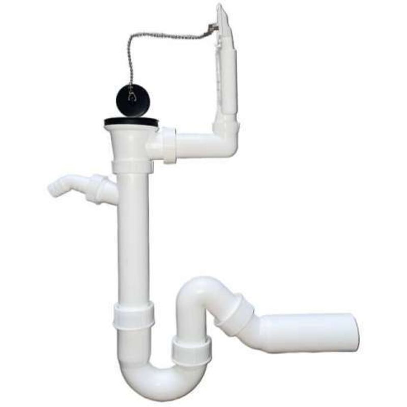 Ab- und Überlaufgarnitur mit Universal- Rohrgeruchsverschluss für Ausguss Spüle Spülbecken - Sanit