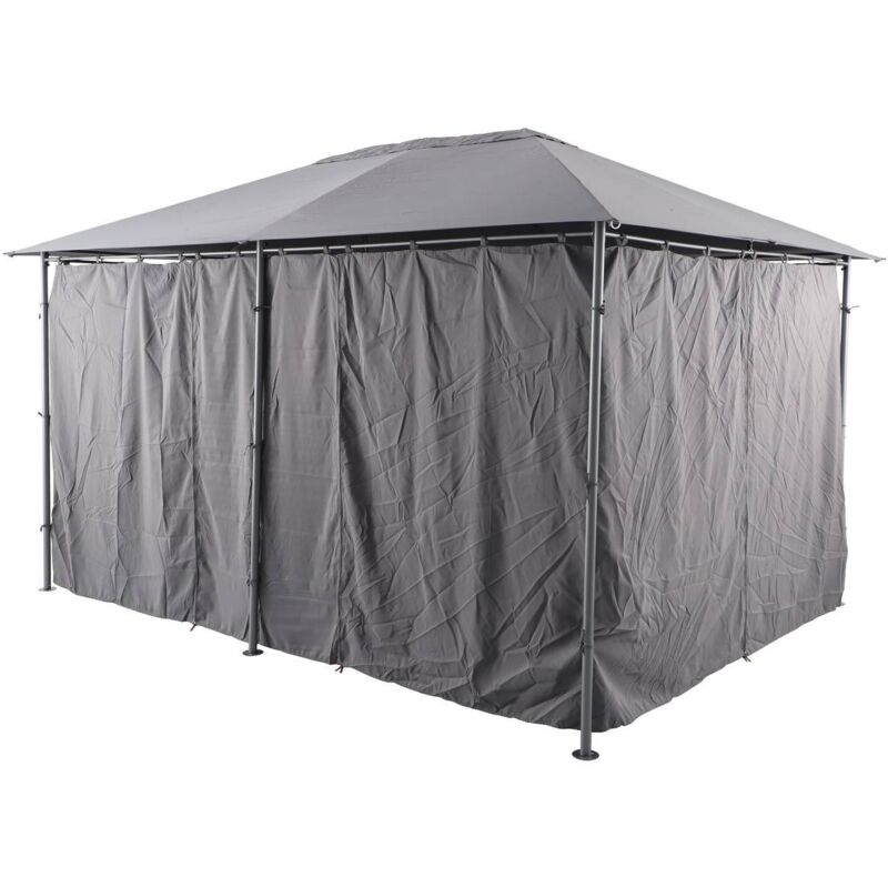 Hesperide - Gartenlauben-Vorhänge Santorini und Thira in Schiefergrau - Für Santorini 4 × 3 m (6 Vorhänge) - Hespéride