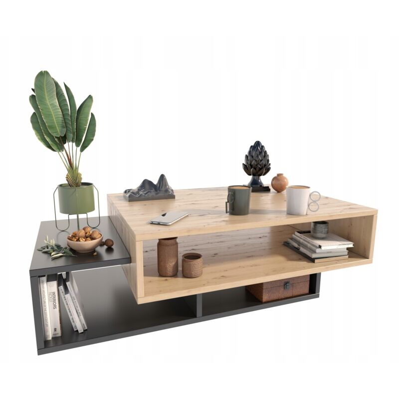 Sara Couchtisch, Artisan Eiche/Schwarz, fürs Wohnzimmer, Couchtisch, Wohnzimmer, Büro, MK