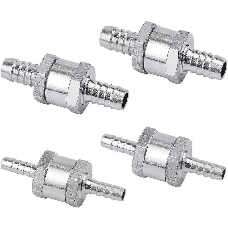 Satz mit 4 Diesel-Rückschlagventilen 6/8/10/12 mm, Kraftstoffventil aus Aluminiumlegierung mit Pfeil für Benzin-, Diesel-, Auto-, Boot- und