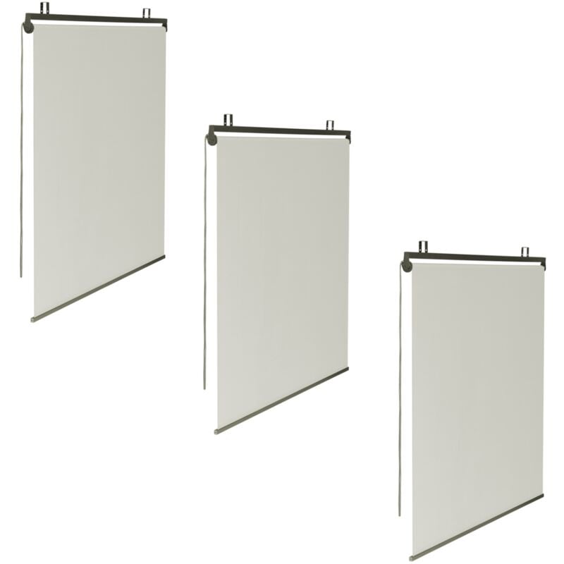 Idmarket - 3er-Set Rollos B.124 x h. 225 cm für Pergola ecru