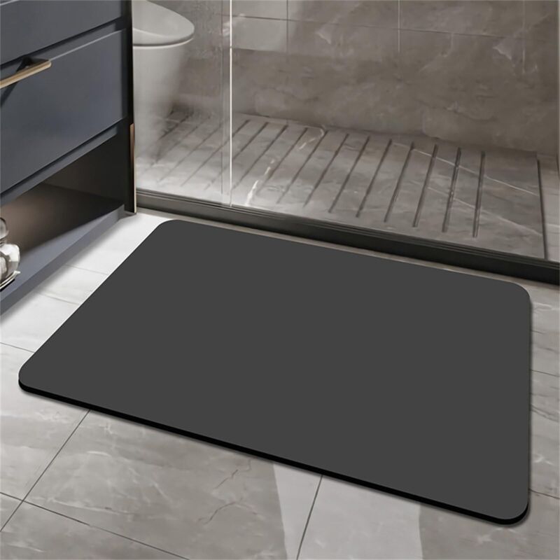 Saugfähige Kieselgur-Badematte, minimalistisch, einfarbig, rutschfest, schnelltrocknend, weiche Badematte für Eingangsbereich, Badewanne, Haustür,