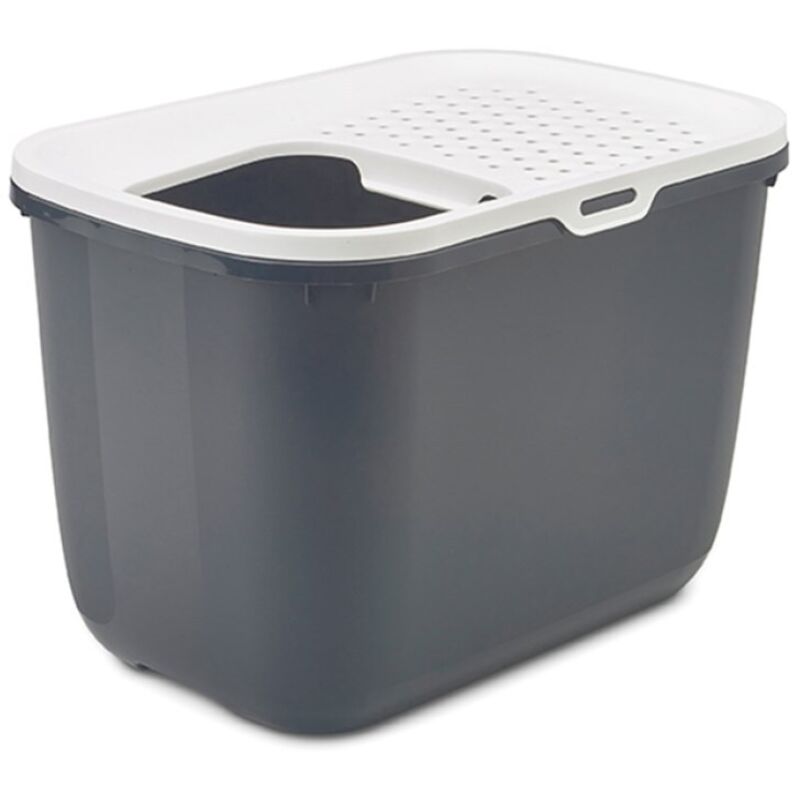 Vadigran - Nobby Katzentoilette Hop In anthrazit weiß 58,5 x 39 x 39,5 cm Katzentoilette