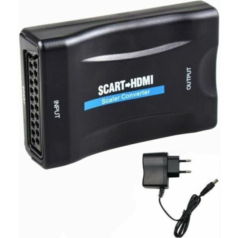 SCART-zu-HDMI-Adapter, SCART-zu-HDMI-Konverter 1080p HD kompatibel mit NTSC und PAL für Sky HD Blu-ray, PS3, TV und mehr