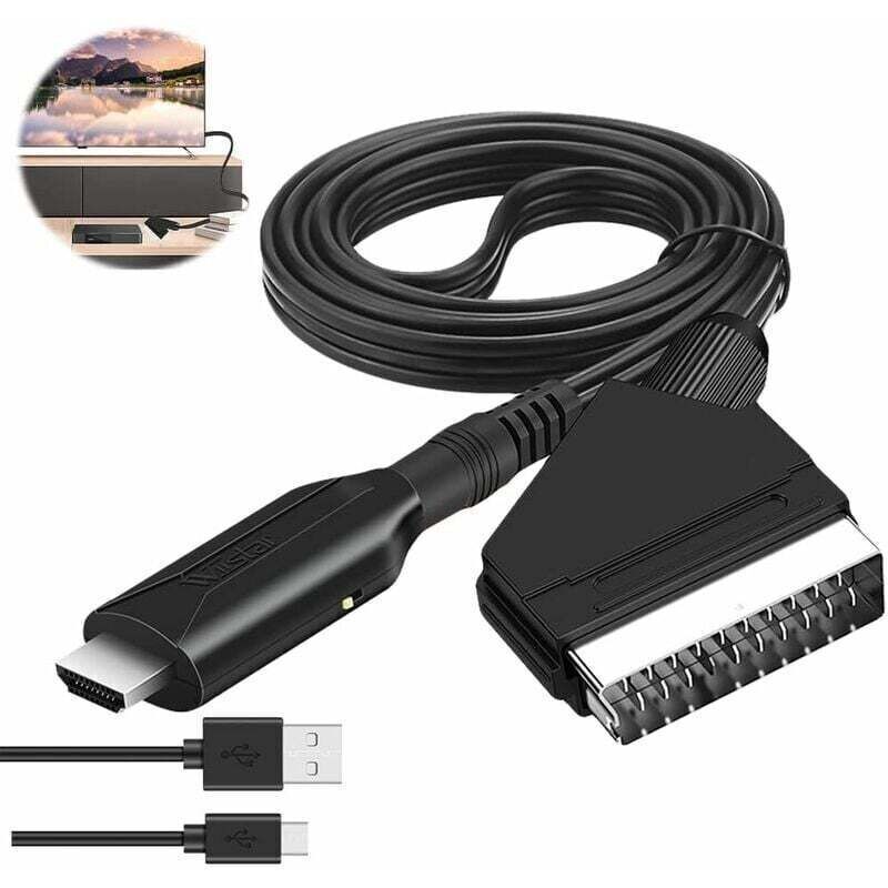 SCART-zu-HDMI-Audio-Video-Adapter für HDTV/DVD/Set-Top-Box/PS3/PAL/NTSC - Konverter