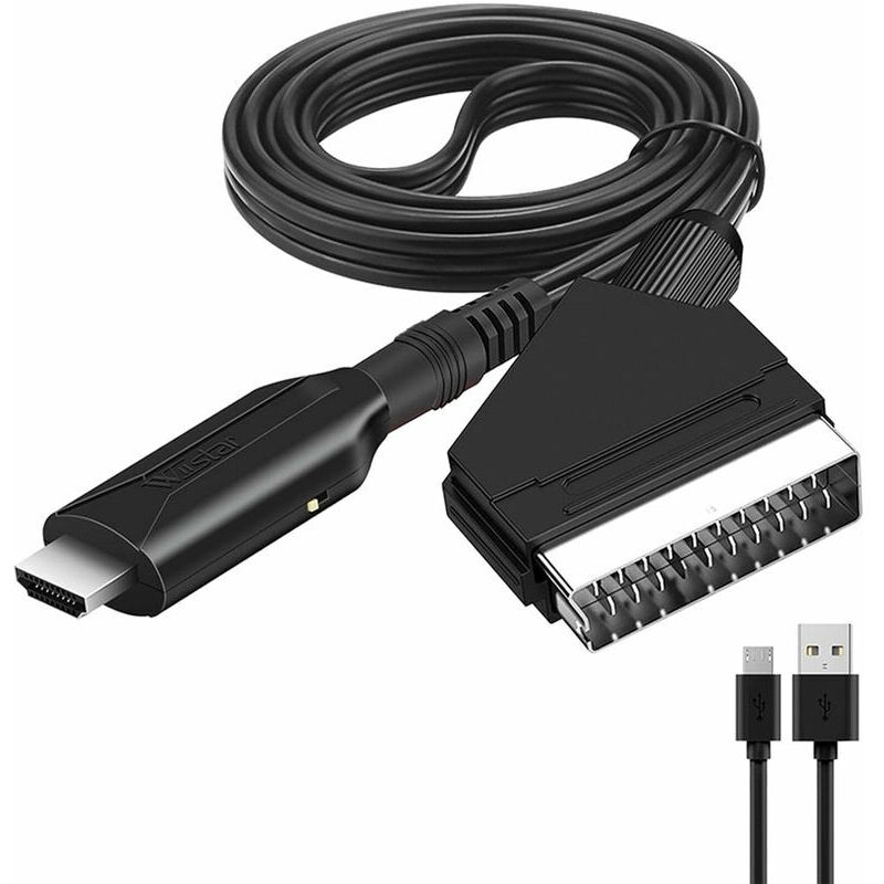 Scart-zu-HDMI-Konverter, Audio-Video-Adapter für HDTV/DVD/Set-Top-Box/PS3/Pal/NTSC. Grausamer elektrischer Adapter