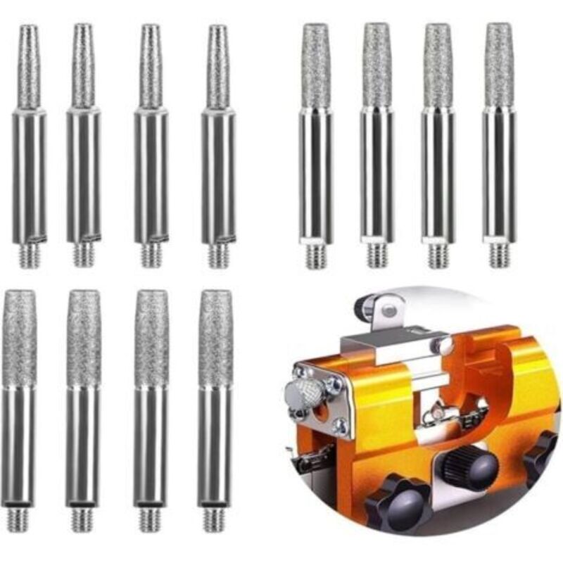 Schärfstein für Kettensäge, Schärfstein für Kettensäge, 12 Stück Diamant-Kettensägenschärfer mit hoher Härte (4 mm, 4,8 mm, 5,5 mm)
