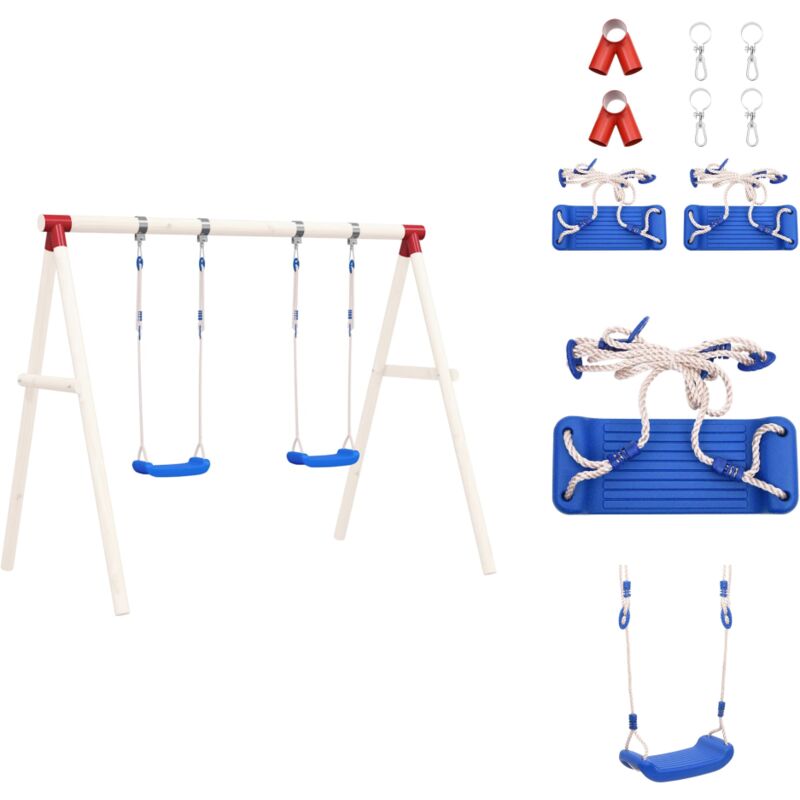 Schaukelsitze mit Seilen 2 Stk. Blau 38x16 cm Polyethene - Kindermöbel - Schaukelpärchen - Outdoorspielplatz - Gartenspiele - Sitzgelegenheiten