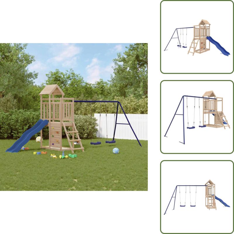 Spielturm Massivholz Kiefer - Holzspielplatz - Spielturm - Kiefernholzspeilplatz - Gartenspielplatz - Kindgerechtes Spielgerät