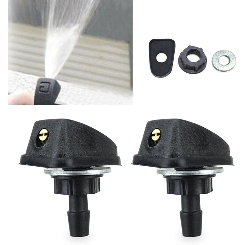 Scheibenwaschdüse für Pkw, 0,32-Zoll-Scheibenwischer-Ersatzteile, verstellbares Einzeldüsen-Set, kompatibel mit den meisten Pkw und Lkw (schwarz)